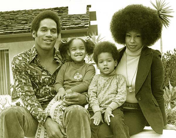 Image of Marguerite Whitely with her husband O.J Simpson and with kids