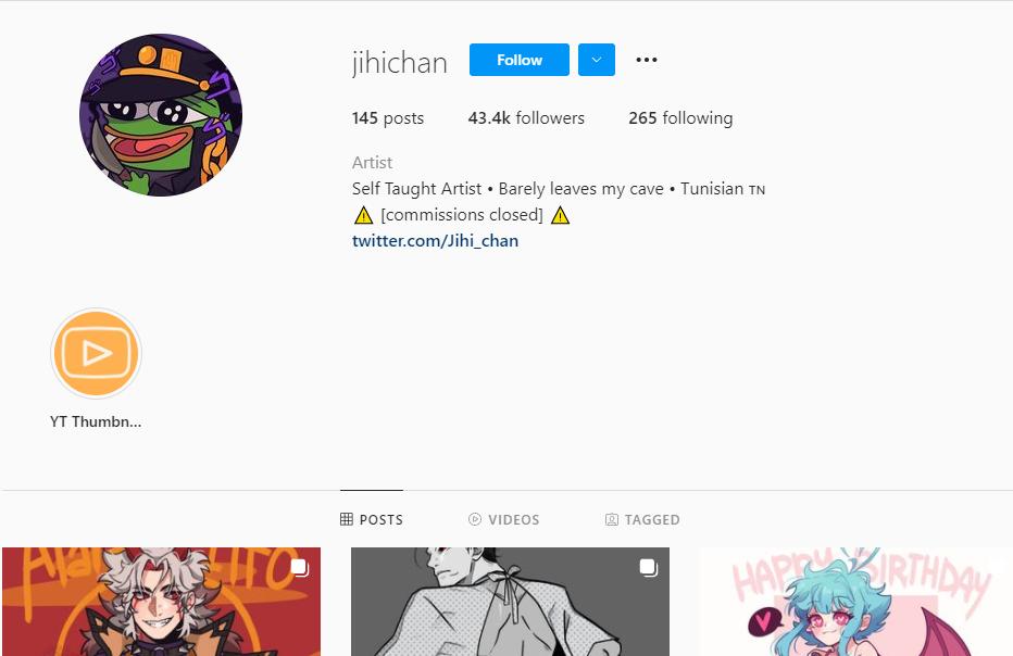 Jihi Chan Instagram profile