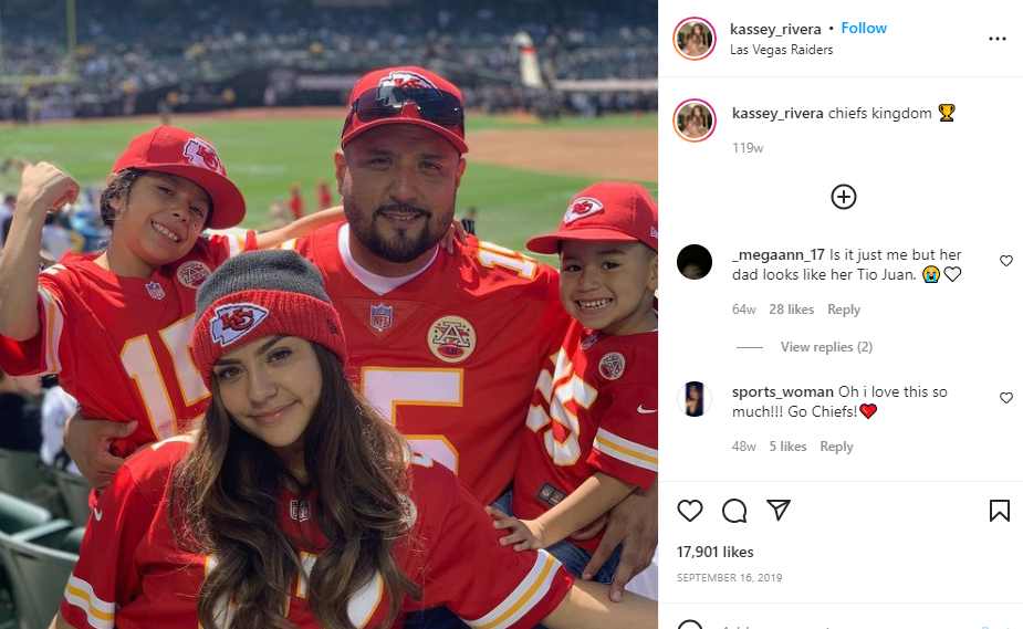 Kassandra Rivera with her step father and siblings