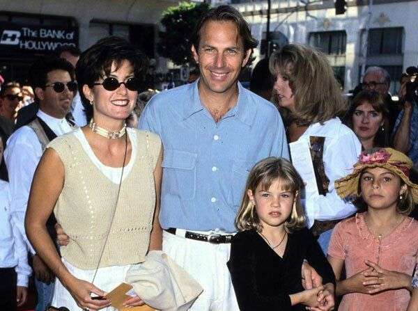 Cindy Costner with her ex-husband, Kevin Costner and Children