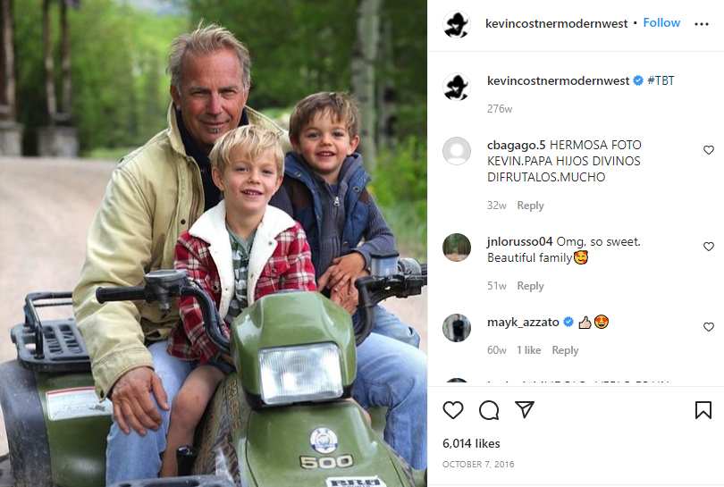 Kevin Costner shared a moment with his sons
